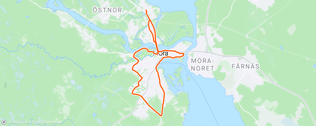Map of the activity, Löpning 4x 10min /90s gv