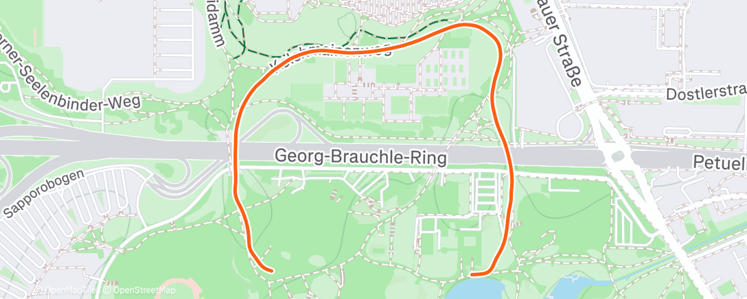 Mapa de la actividad, Lauf am Nachmittag
