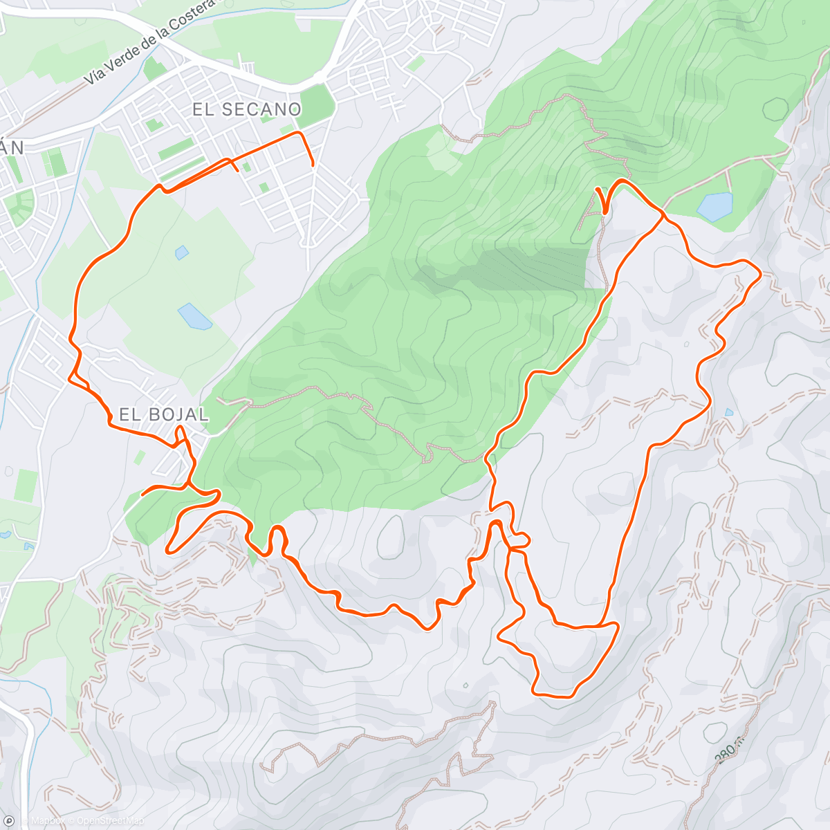 Mapa da atividade, Bicicleta de montaña matutina