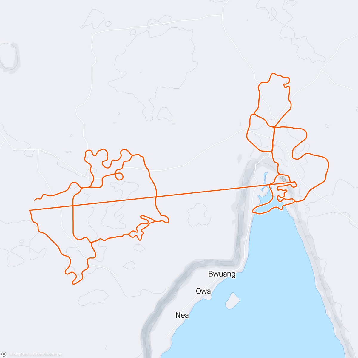 Map of the activity, Zwift - Group Ride: AEO Fun Ride p/b Stolen Goat (D) on Neon Flats in Makuri Islands