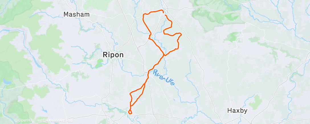 Map of the activity, Cycling