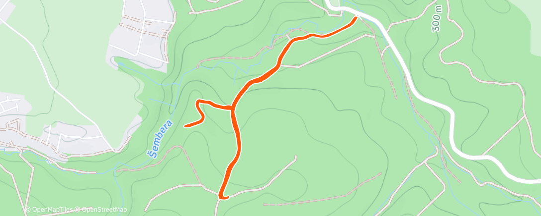 Map of the activity, Pošukovské kopcové šprinty