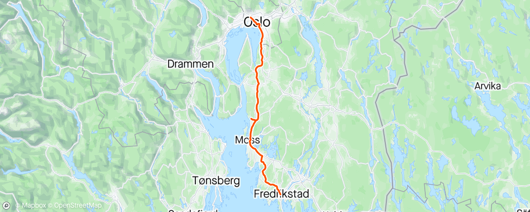 Mapa de la actividad, Til kamp i Fredrikstad - følge med kolleger første 45, deretter solo
