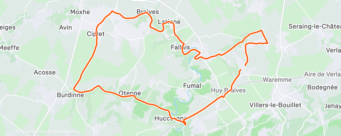 Map of the activity, Vélo dans l'après-midi