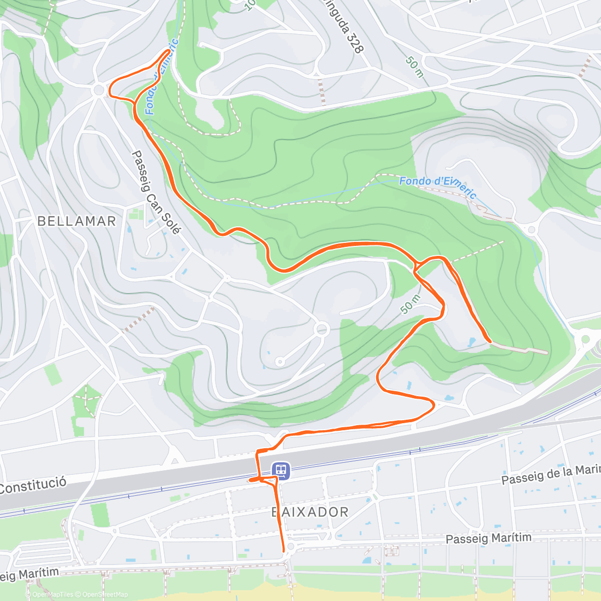 Map of the activity, Lunch Run