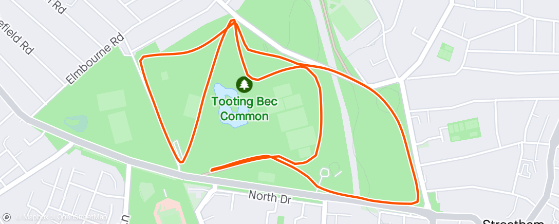 Карта физической активности (Tooting Run Club, Handicap Race 1 of 4.)