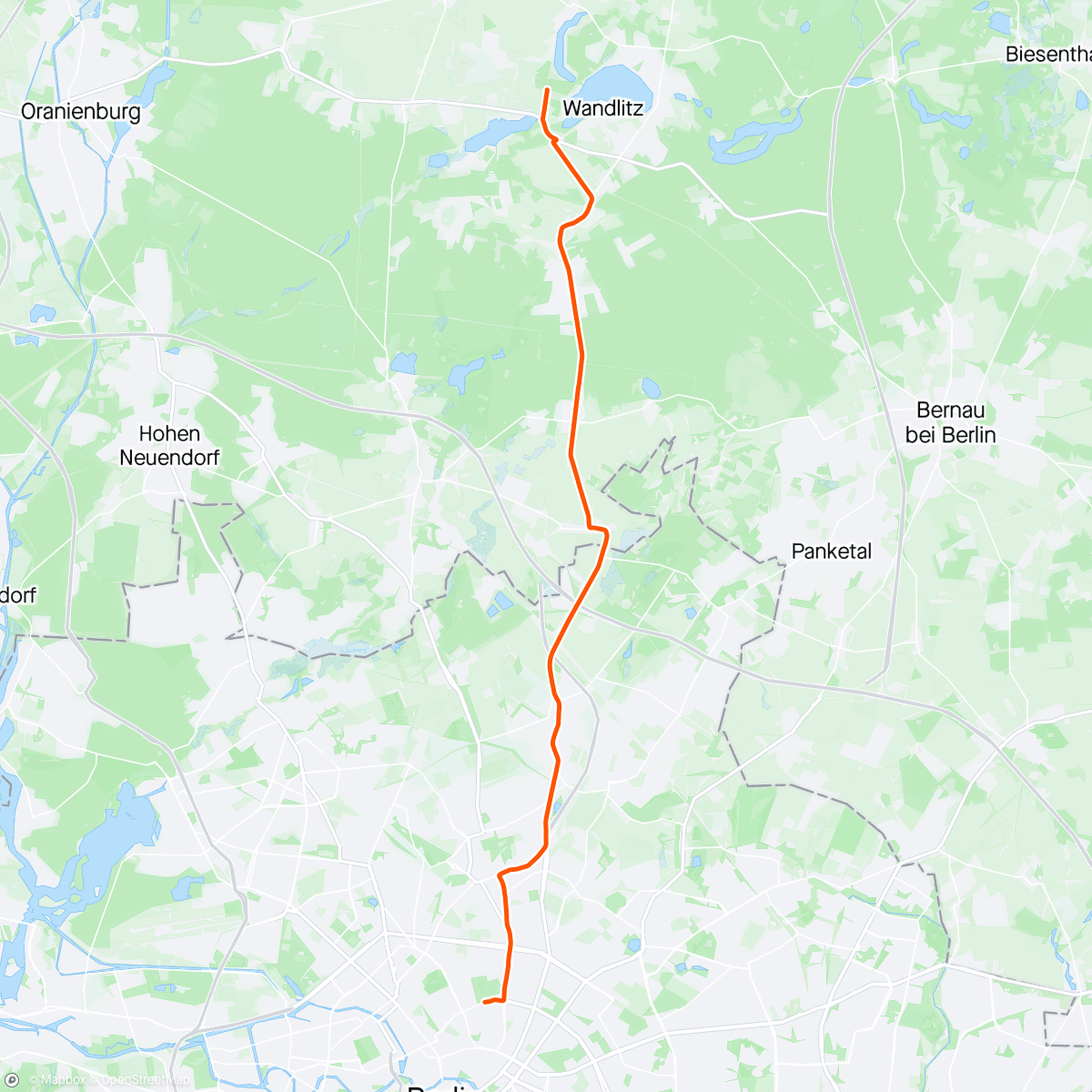 Map of the activity, Fahrt zum See