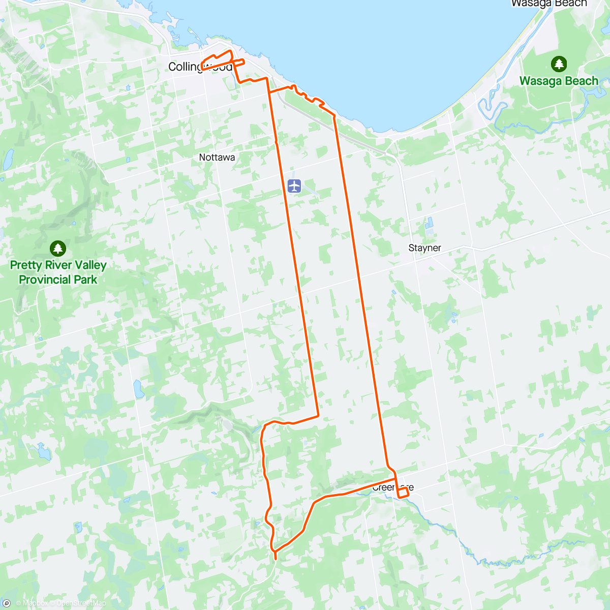 Map of the activity, Glen Huron|Dunedin|Creemore Loop - 22 April 2024/Ontario, Canada 🌞 ⛅️