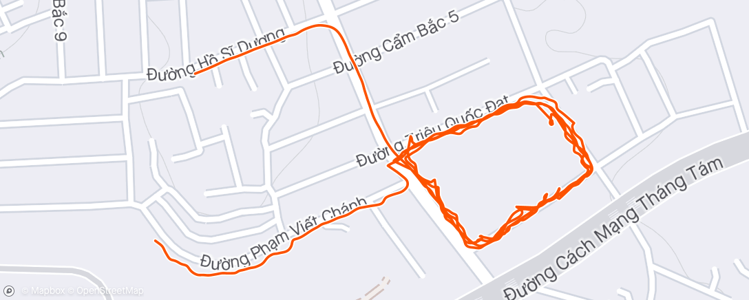 Map of the activity, Afternoon Run