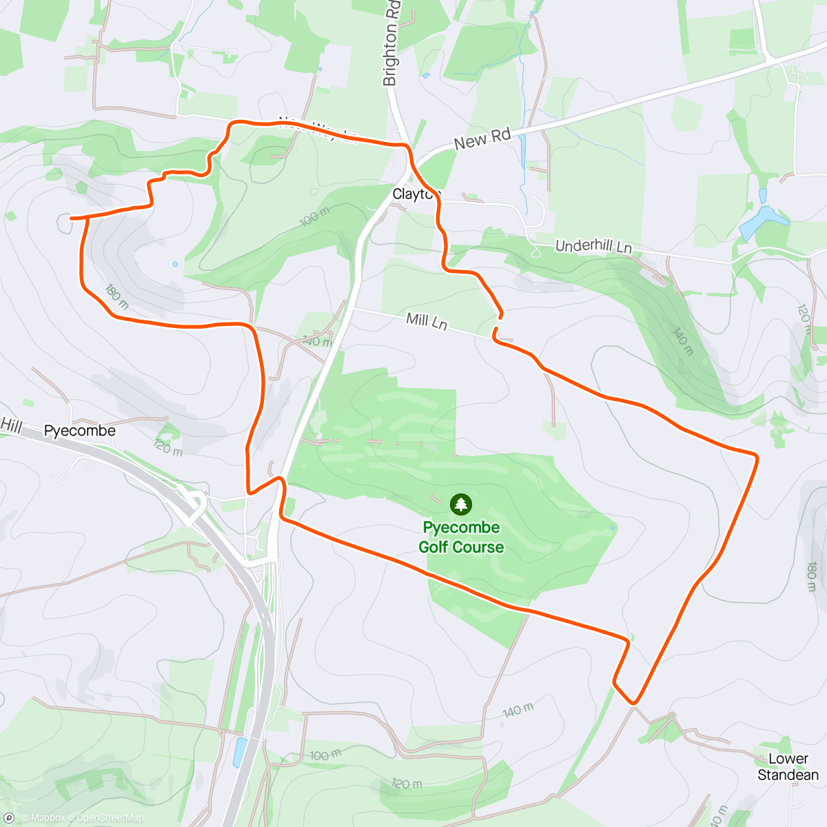 Mapa da atividade, Tim’s hills - to the top of Wolstonbury