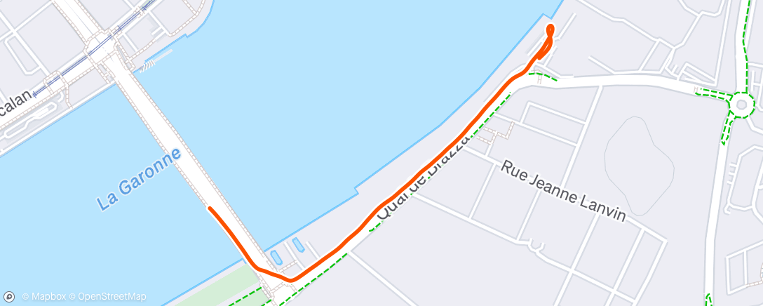 Map of the activity, Course à pied le matin