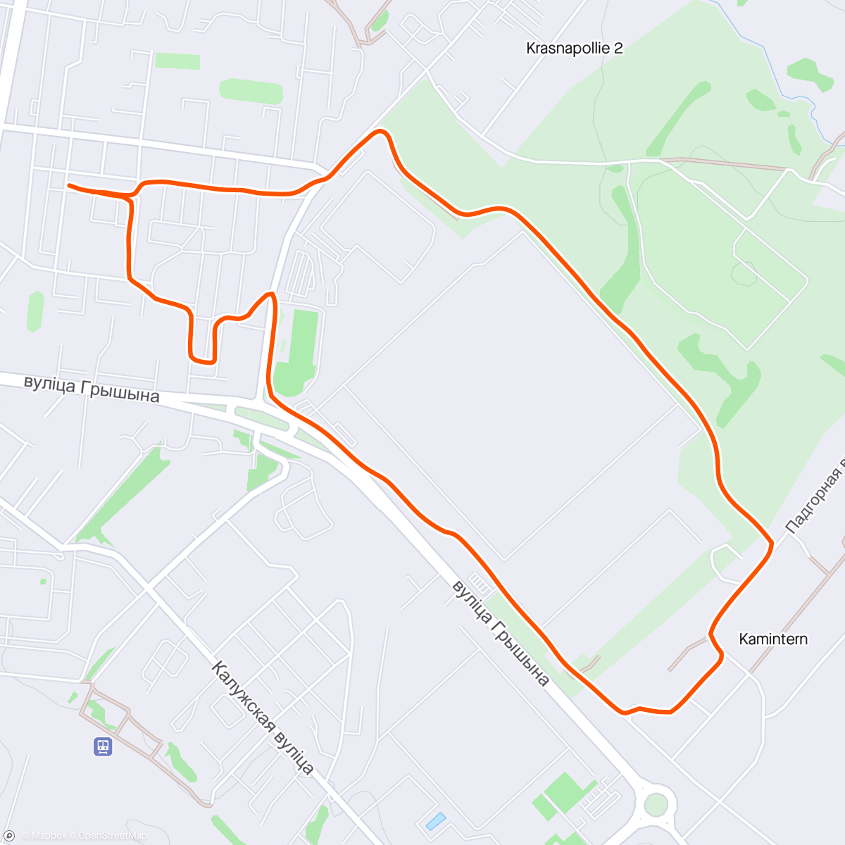 Mapa de la actividad, Evening jogging