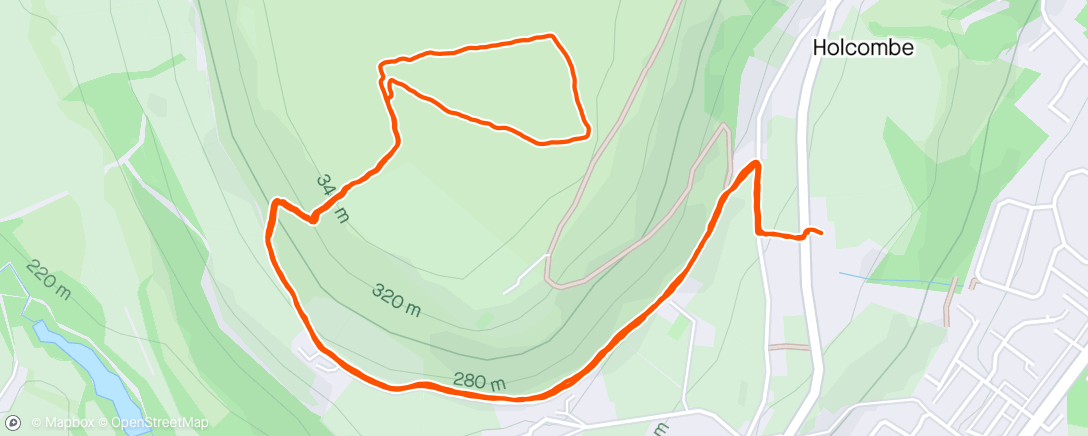 Map of the activity, Uphill repeats