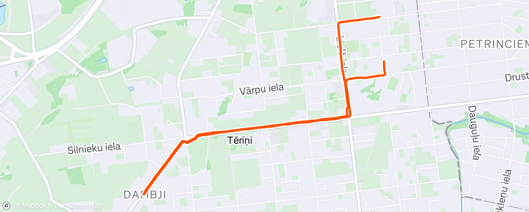 Map of the activity, Night Run