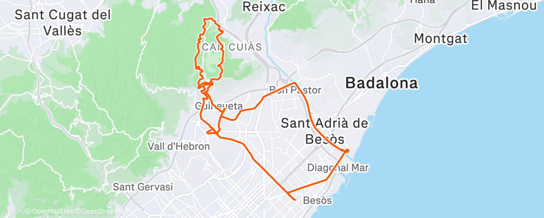 Map of the activity, Bicicleta de montaña matutina