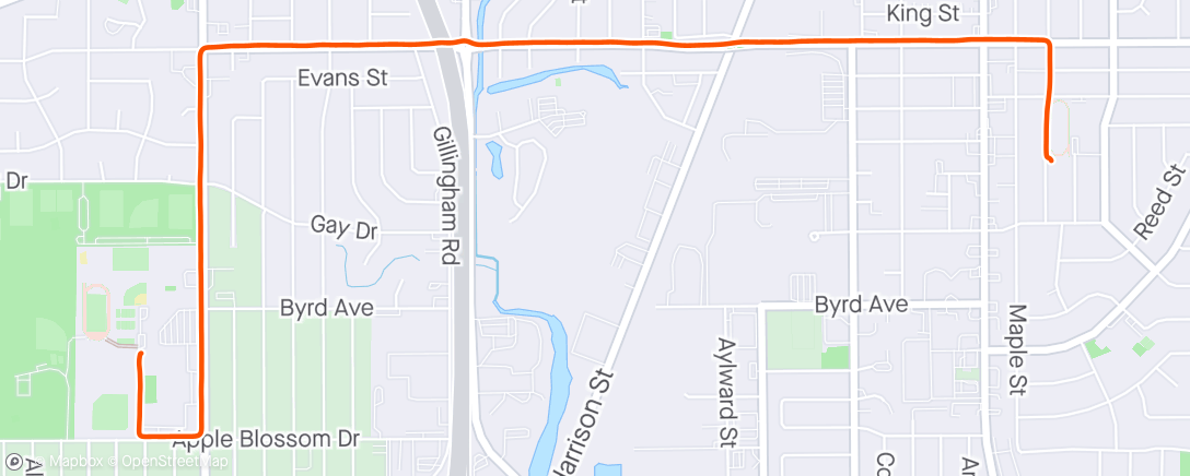 Map of the activity, Ride to Work