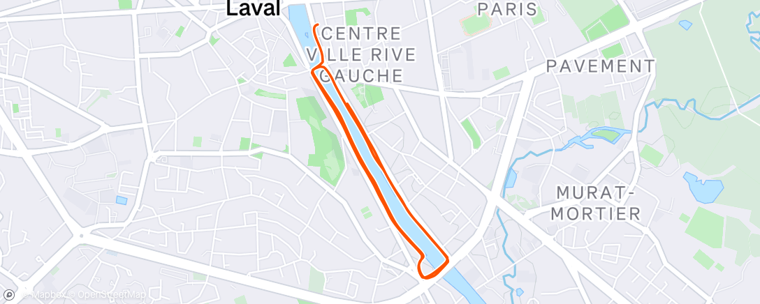 Map of the activity, Course à pied le matin