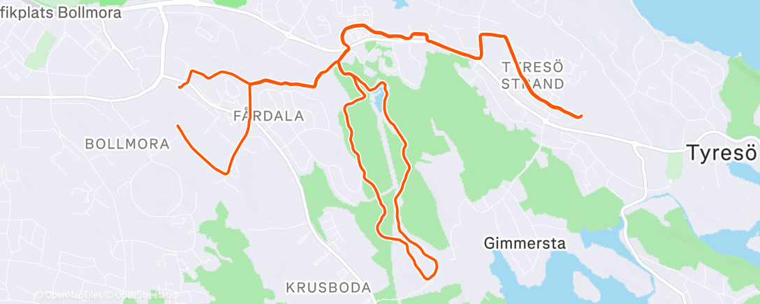 Map of the activity, Afternoon Run