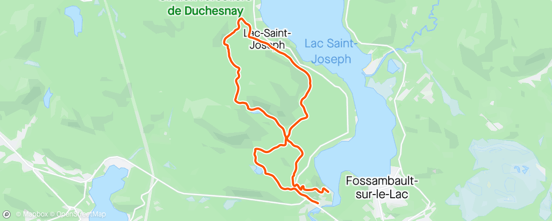 Mapa de la actividad (18K Duchesnay 🏃‍♀️🌳💦)