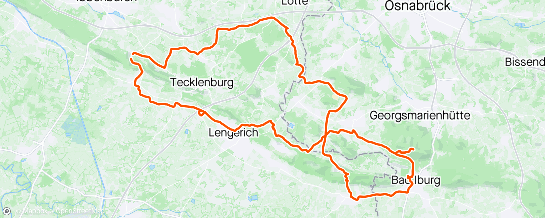 Map of the activity, Mooie rit in het prachtige Teutoburgerwald, met regen en hagel🥶