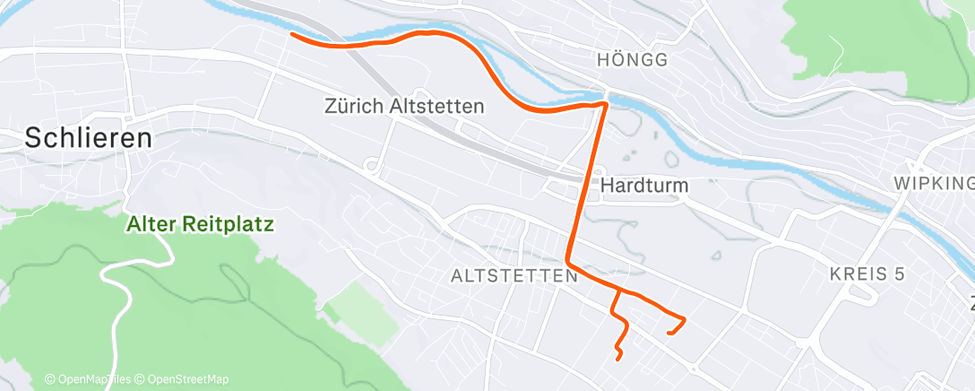 Map of the activity, Morning Run
