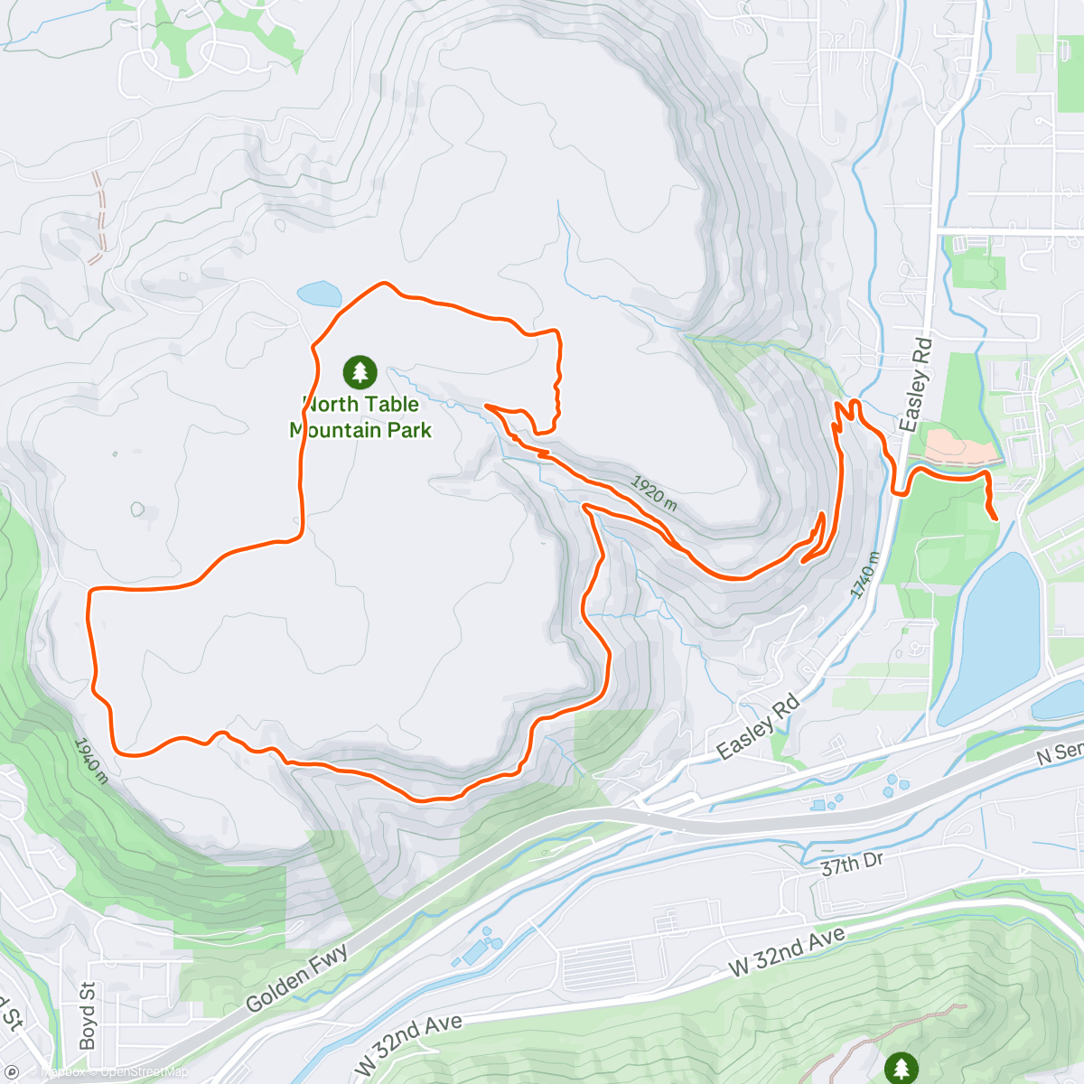 Map of the activity, Afternoon Mountain Bike Ride