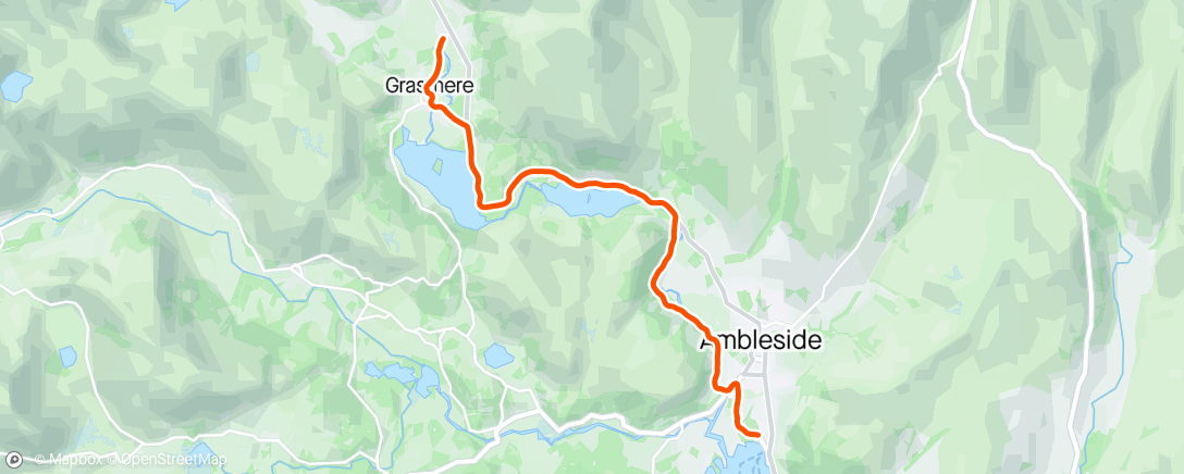 Map of the activity, FulGaz - Grasmere to Ambleside