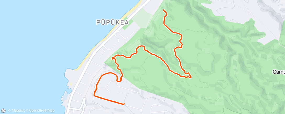 Map of the activity, Trails by headlamp