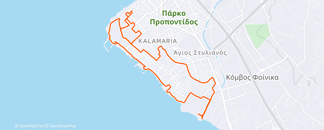 Map of the activity, Afternoon Trail Run