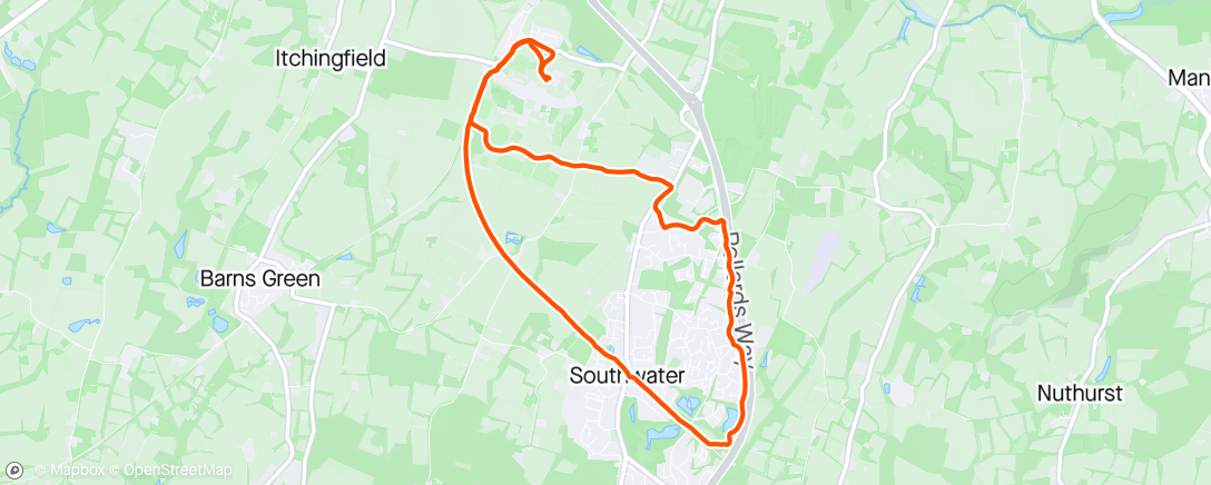 Map of the activity, Nice easy run with friends