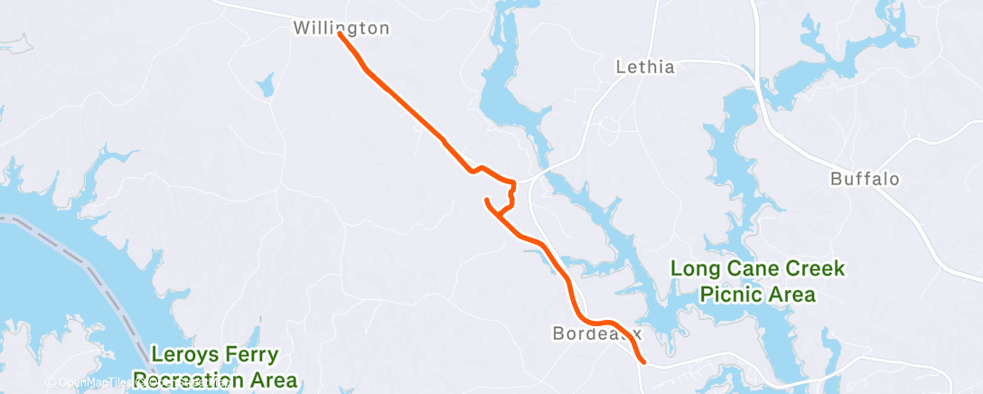 Map of the activity, Savannah Valley Railroad Trail