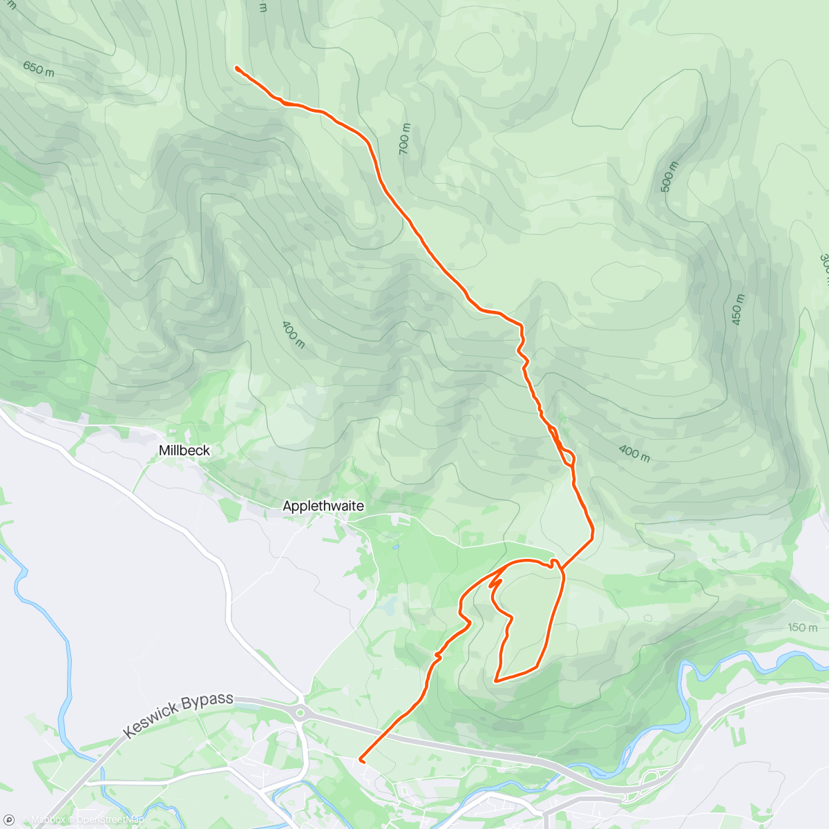 Map of the activity, Skiddaw & Latrigg