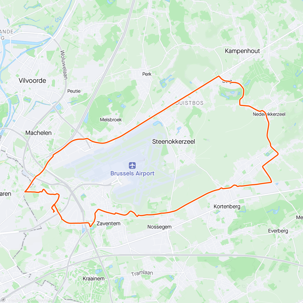 Map of the activity, Sunset ride