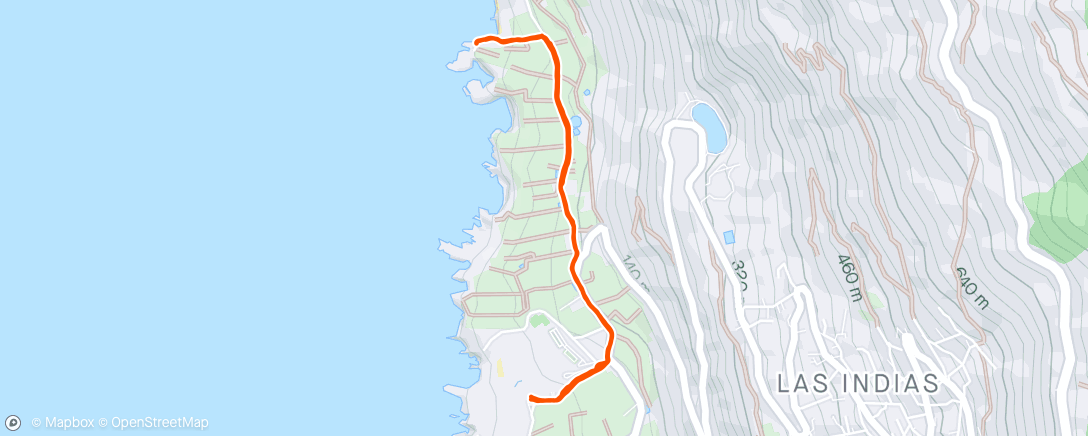 Map of the activity, Walk to La Zamora beach.