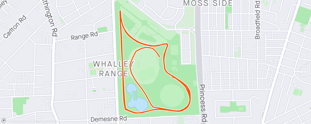 Map of the activity, Alex parkrun with the buggy