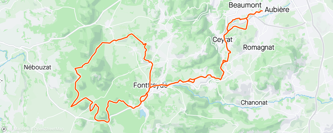 Map of the activity, Sortie VTT le matin