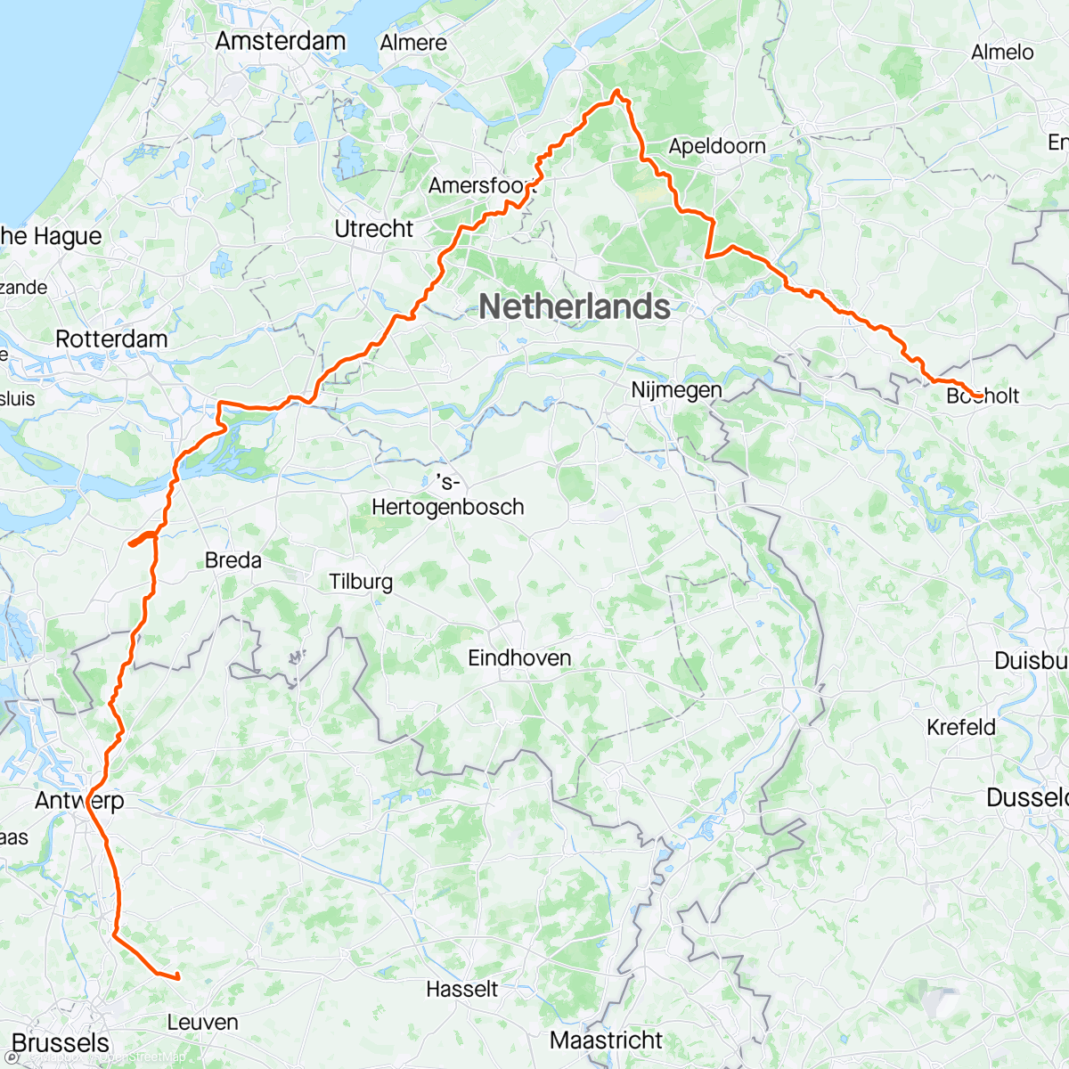 Map of the activity, Bikepacking Niederlande day 1 🤩