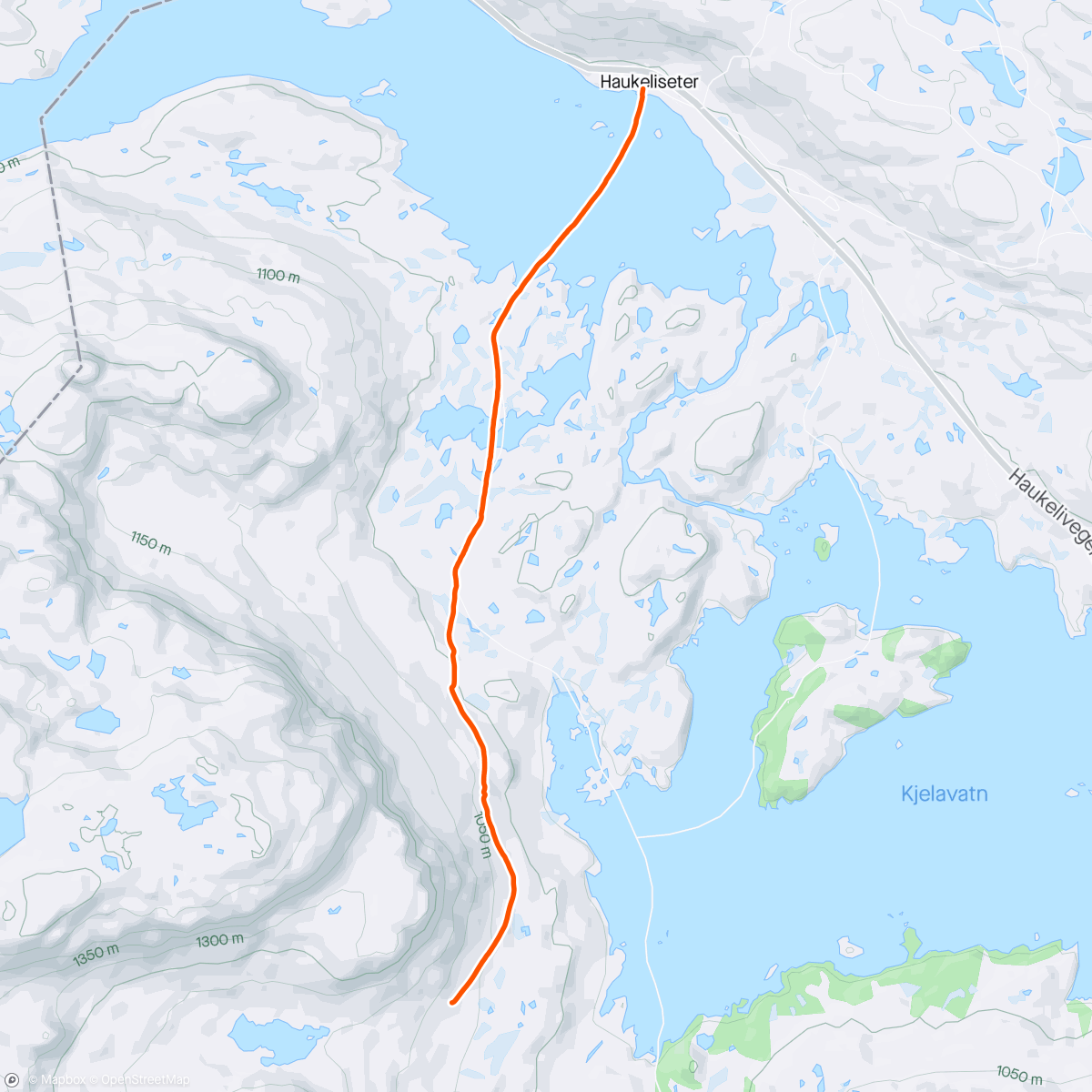Mapa de la actividad, Liljedalen-Haukeliseter