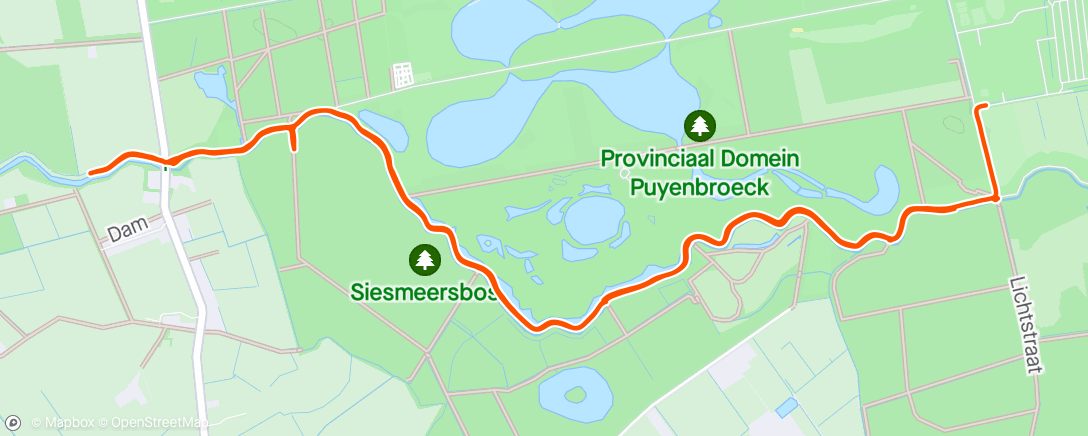 Mapa da atividade, Kayak volgend ride