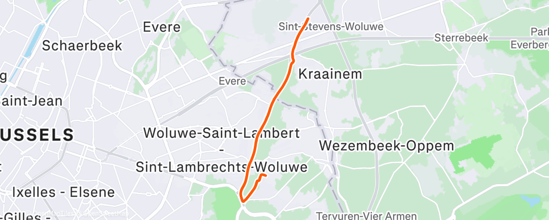 Map of the activity, Intervals - aerobic strength