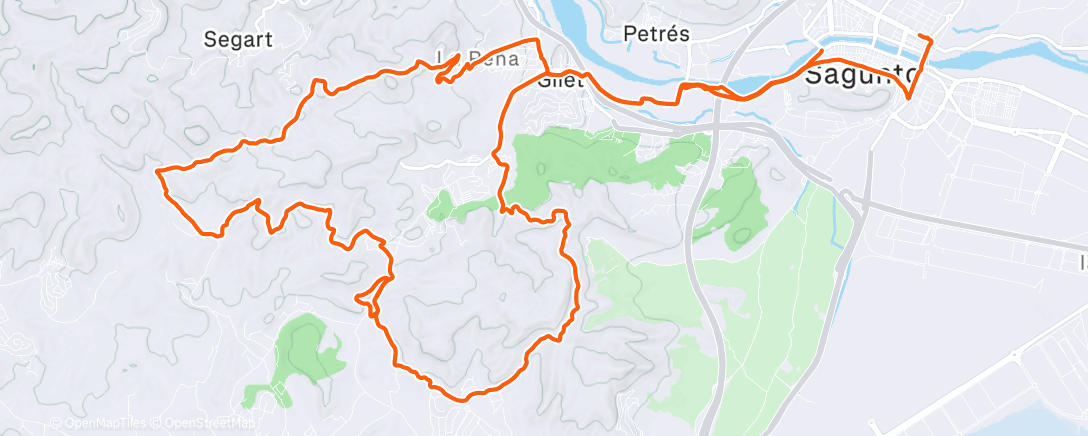 Map of the activity, Bicicleta por la mañana