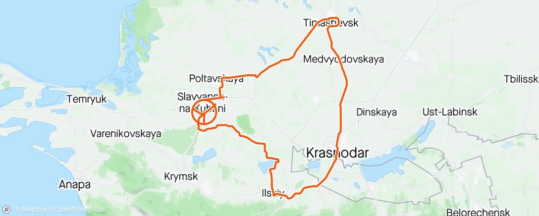 Mappa dell'attività Б300 "Старовеличковский 2" клуб "Южный путь"