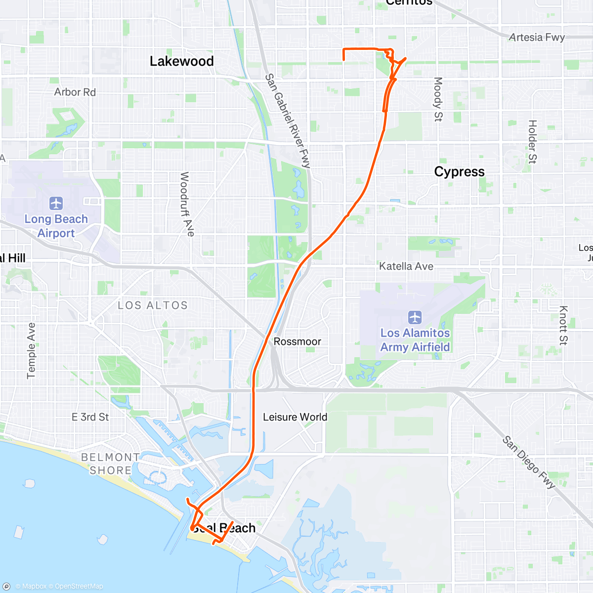 Map of the activity, Lunch Ride