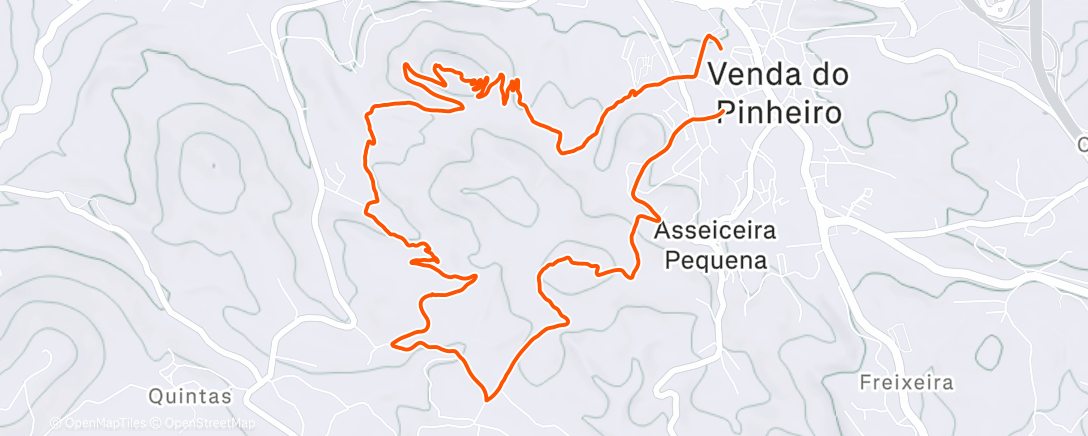 Map of the activity, Corrida em trilho na hora de almoço