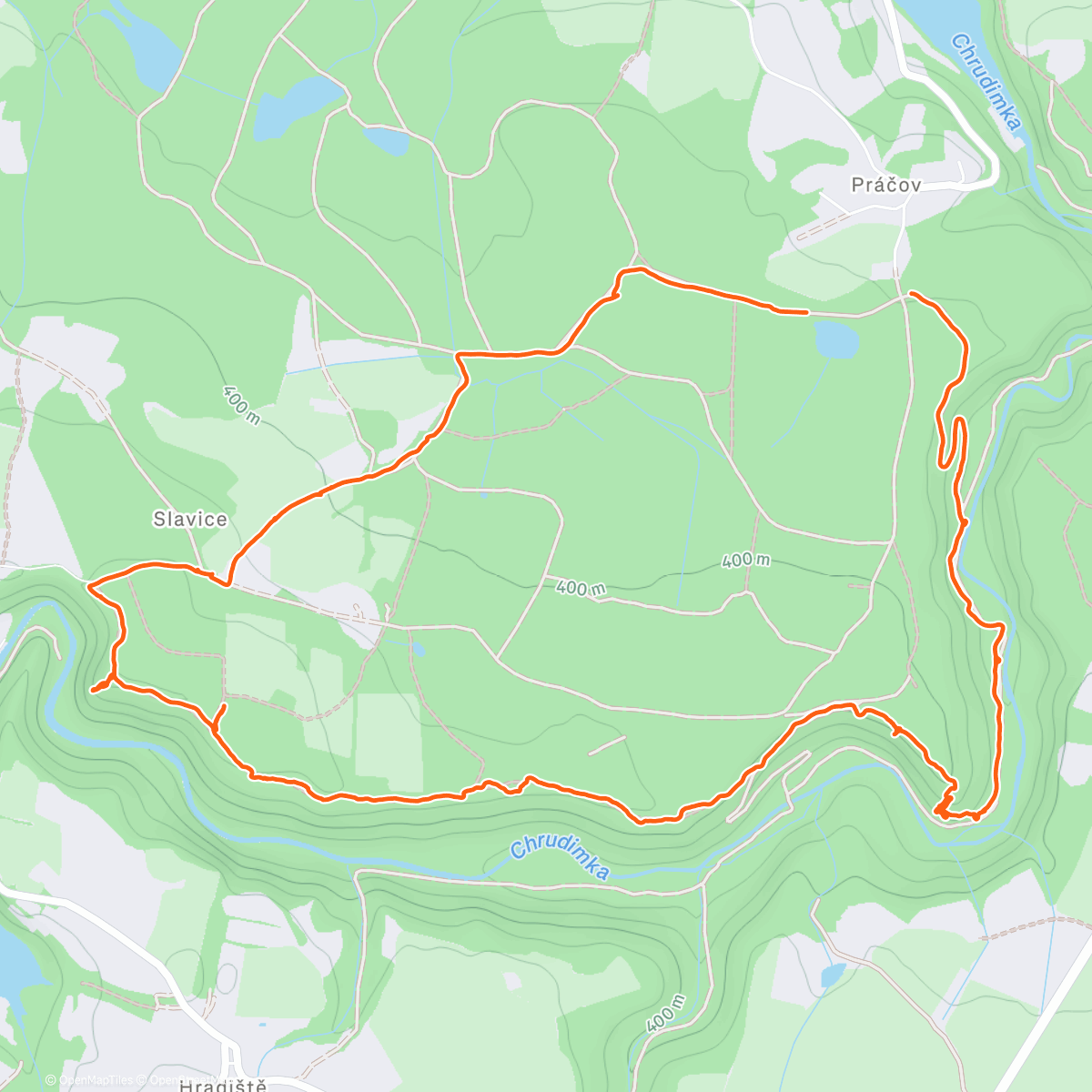 Map of the activity, Walkey ..Obora a Peklíčko