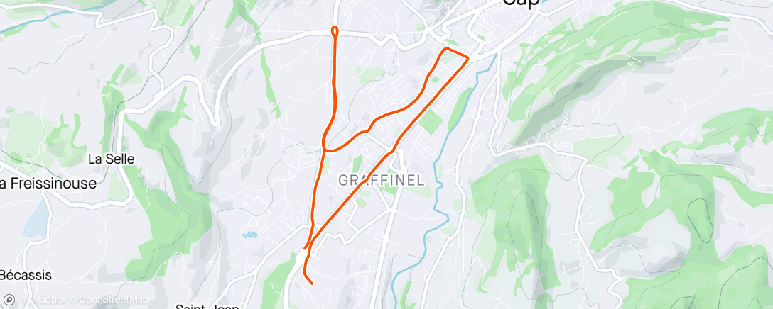 Map of the activity, Course à pied le matin