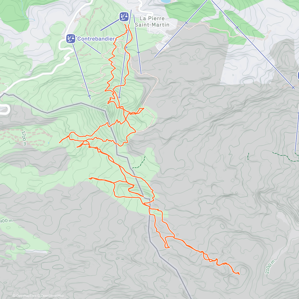 Map of the activity, Mendiski