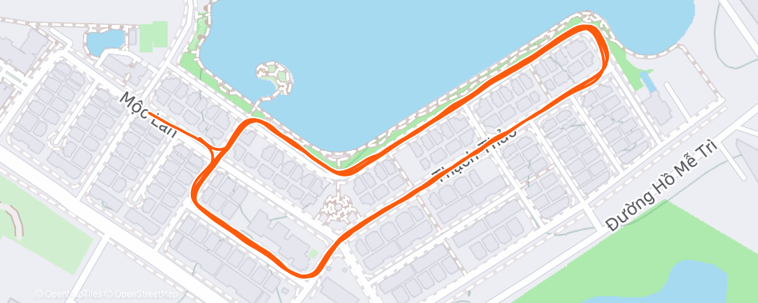 Map of the activity, Afternoon Run