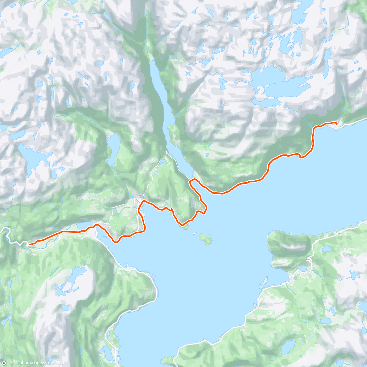Map of the activity, 3 timer ski + 2 timer asfalt 🚴🚴