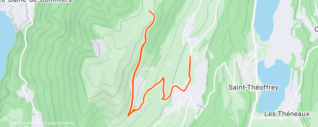 Map of the activity, Course à pied dans l'après-midi